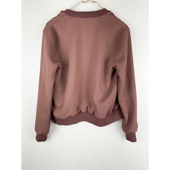 Aritzia Wilfred Women's Snap Button Poussin Bomber Jacket Mauve Size Medium - Picture 7 of 8